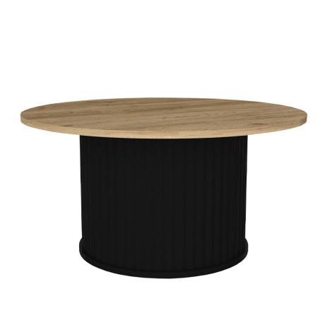 Τραπεζάκι Σαλονιού Bohema Megapap Χρώμα Μαύρο - Sepet oak Ø85x43,2εκ.