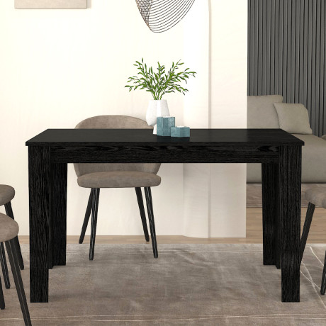 Τραπέζι Darlen Megapap Χρώμα Sencron Black 125x72x74εκ.