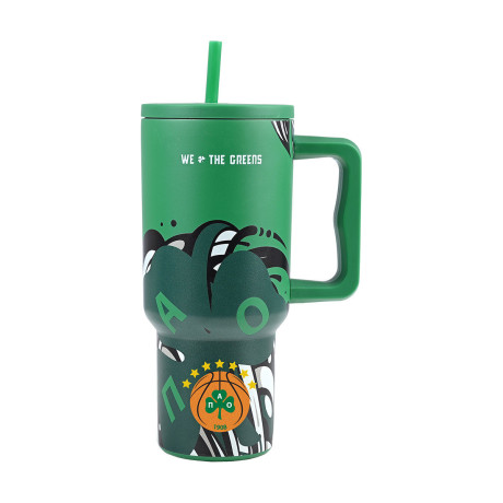 Estia Θερμος Straw Tumbler xl Panathinaikos bc Edition we the Greens 900ml Estia Θερμος Straw Tumbler xl Panathinaikos bc Edition we the Greens 900ml