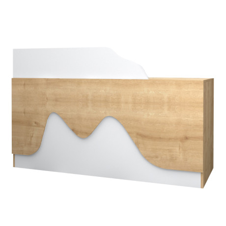 Γραφείο Υποδοχής - Reception Lione Megapap Χρώμα Φυσικό Οξιάς - Λευκό 160x60x100εκ.