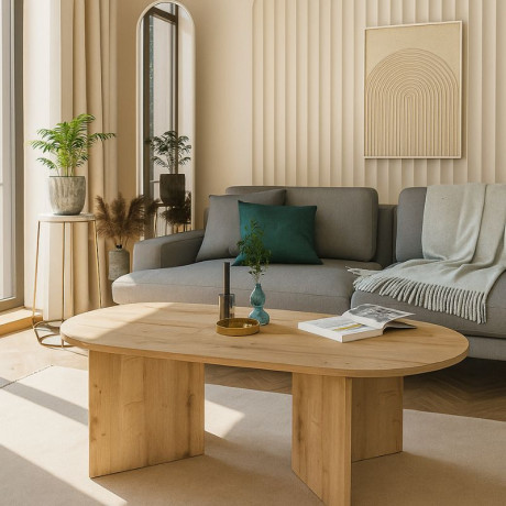 Τραπεζάκι Σαλονιού Cortado Megapap Χρώμα Sapphire oak 120x60x39,6εκ.