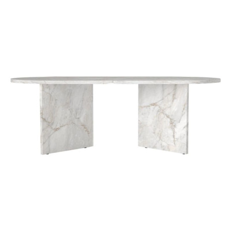 Τραπεζάκι Σαλονιού Cortado Megapap Χρώμα Λευκό εφέ Μαρμάρου 120x60x39,6εκ.