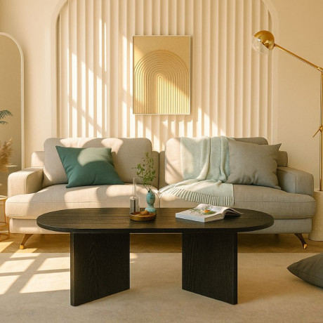 Τραπεζάκι Σαλονιού Cortado Megapap Χρώμα Sencron Black 120x60x39,6εκ.