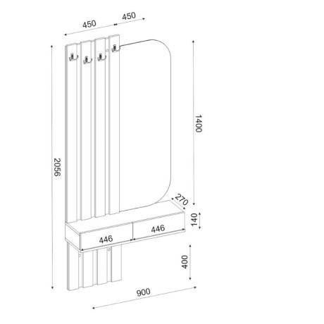 Έπιπλο Εισόδου Reyas Megapap Χρώμα Λέυκό - Sepet oak 90x27x205,6εκ.