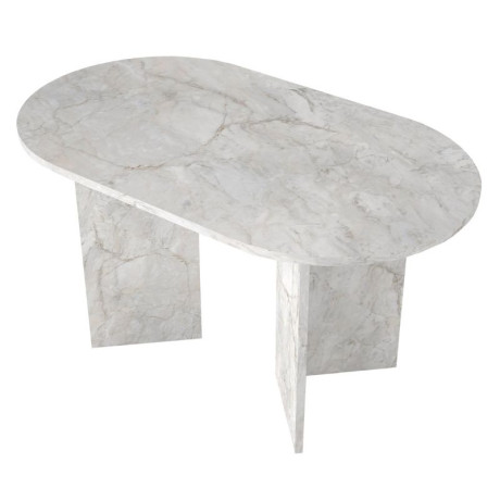 Τραπέζι Cortado Megapap Χρώμα Λευκό εφέ Μαρμάρου 138x80x75εκ.