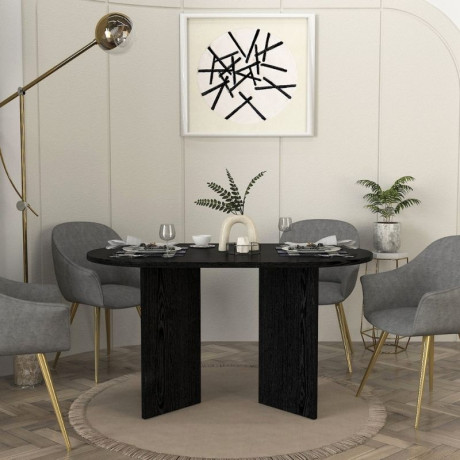 Τραπέζι Cortado Megapap Χρώμα Sencron Black 138x80x75εκ.