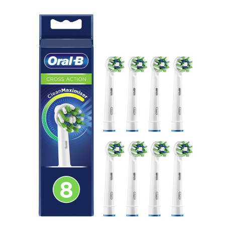 Oral-b Crossaction Electric Toothbrush Replacement Heads 8pcs White (80711280) (Bra80711280)