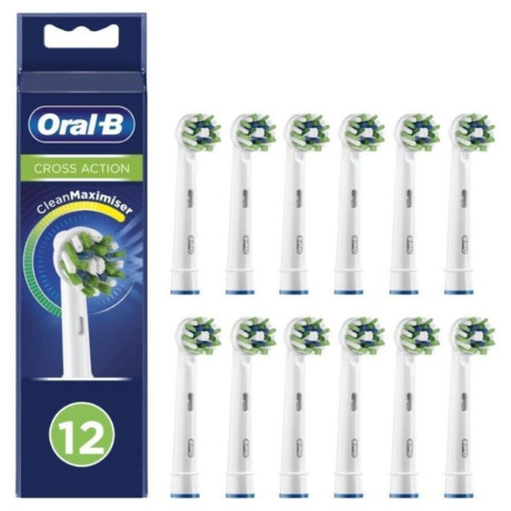 Oral-b Crossaction Cleanmaximizer Electric Toothbrush Replacement Heads 12pcs White (80844547) (Bra80844547)