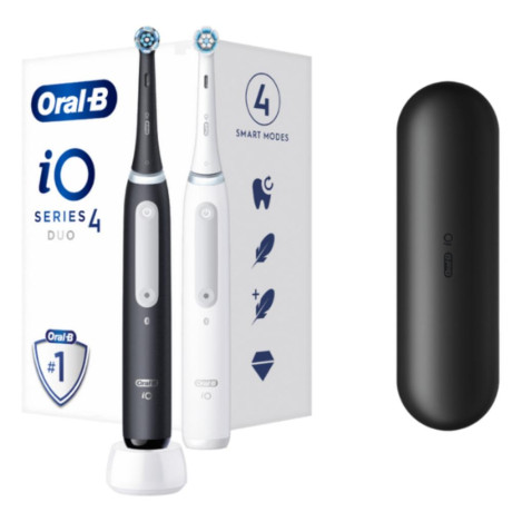 Oral-b io Series 4 duo Electric Toothbrush Black/white (80370930) (Bra80370930)