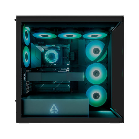 Arctic Xtender (Black) Black Window w/o gpu Vertical Mount - mid Tower Case w. a-rgb Fans Arctic Xtender (Black) Black Window w/o gpu Vertical Mount - mid Tower Case w. a-rgb Fans