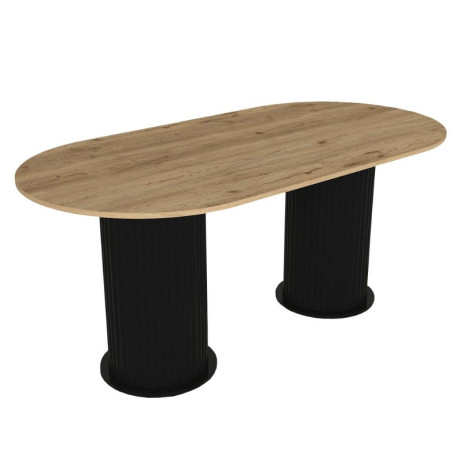 Τραπέζι Bohema Megapap Χρώμα Μαύρο - Sepet oak 180x90x77,7εκ.