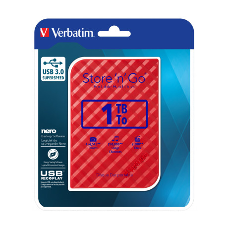 Verb. 2.5″hdd Ext. 3.0 red 1tb - 53203