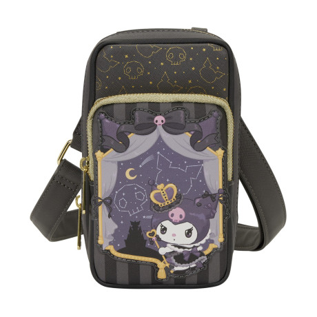 Loungefly Sanrio: Kuromi 20th Anniversary Cell Phone Crossbody bag With Coin bag (Santb1759)