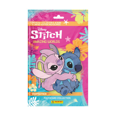 Panini Disney Stitch Photocards: Starter Pack (1 Binder, 3 Packs of 5 Photocards Plus 2 Limited Edition Cards)