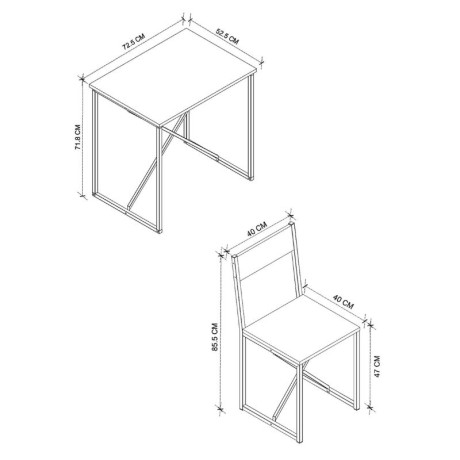 Τραπεζαρία Maysa Megapap σετ 3 τμχ Χρώμα Pine oak 72,5x52,5x71,8εκ.