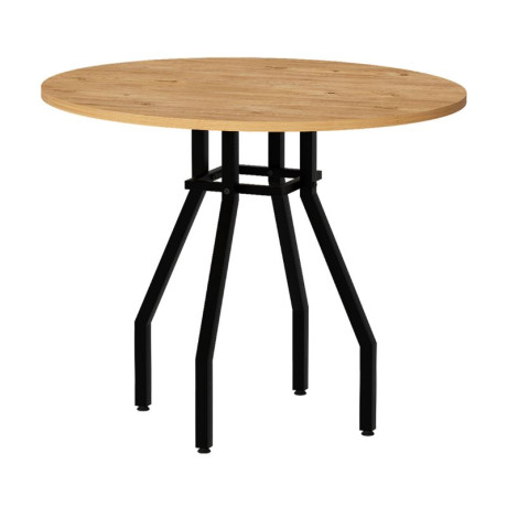 Τραπέζι Roma Megapap Χρώμα Pine oak Ø80x75εκ.