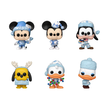 Funko Pocket Pop! Capsule: Disney Holidays - Mickey Mouse, Minnie Mouse, Donald Duck, Daisy Duck, Goofy, Pluto (Blind Box/random) Vinyl Figures