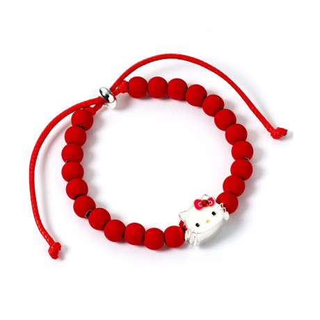 Carat Shop Hello Kitty - red Bead Bracelet With Hello Kitty - Charm (Hkbb0001)