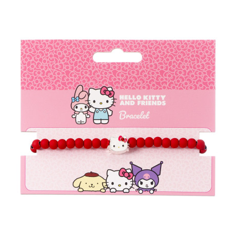 Carat Shop Hello Kitty - red Bead Bracelet With Hello Kitty - Charm (Hkbb0001)
