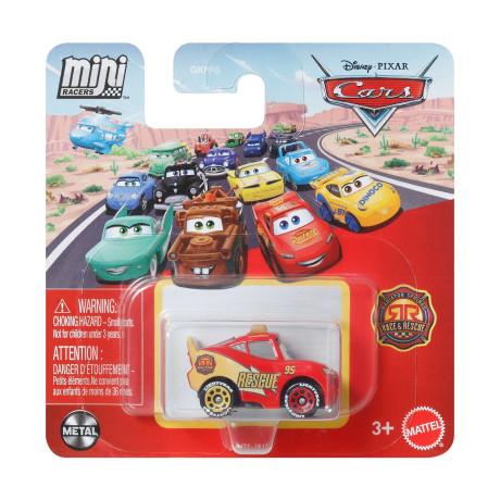 Mattel Disney Cars: Mini Racers Race & Rescue - Lightning Mcqueen Vehicle (Jbh31)