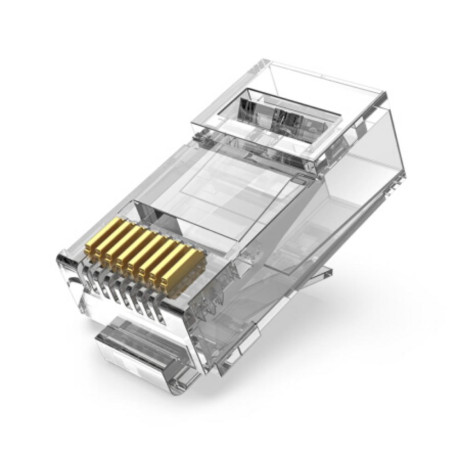 Vention Cat.6 ftp Rj45 Modular Plug Transparent Metal Type 10-Pack (Idcr0-10) (Venidcr0-10)