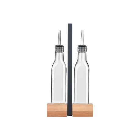 Estia Μπουκαλια για Λαδι /Ξυδι Allure 2x280ml με Ξυλινη Βαση