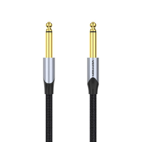 Vention Cotton Braided 6.5mm Male to Male Audio Cable 1.5m Gray Aluminum Alloy Type (Bashg) (Venbashg)