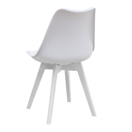 Καρέκλα Τραπεζαρίας Viva Megapap pp - pu Λευκό - Ξύλινο Λευκό Πόδι 48,5x54x80εκ.