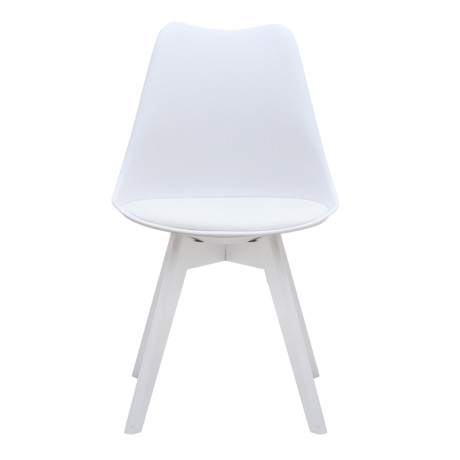 Καρέκλα Τραπεζαρίας Viva Megapap pp - pu Λευκό - Ξύλινο Λευκό Πόδι 48,5x54x80εκ.