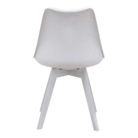 Καρέκλα Τραπεζαρίας Viva Megapap pp - pu Λευκό - Ξύλινο Λευκό Πόδι 48,5x54x80εκ.