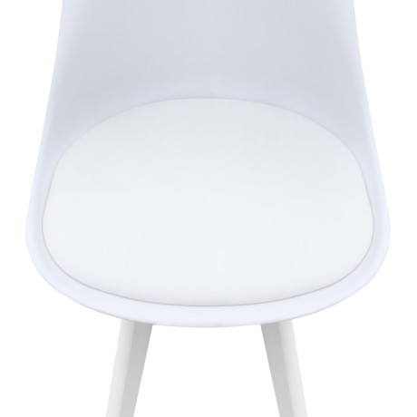 Καρέκλα Τραπεζαρίας Viva Megapap pp - pu Λευκό - Ξύλινο Λευκό Πόδι 48,5x54x80εκ.