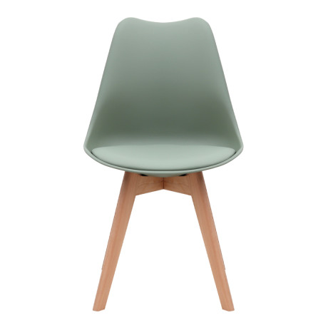 Καρέκλα Τραπεζαρίας Viva Megapap pp - pu Φυστικί - Ξύλινο Φυσικό Πόδι 48,5x54x80εκ.