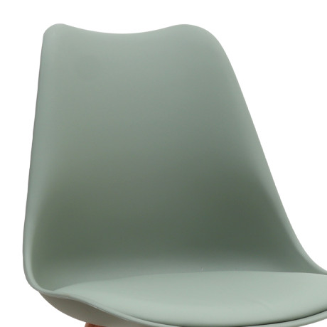 Καρέκλα Τραπεζαρίας Viva Megapap pp - pu Φυστικί - Ξύλινο Φυσικό Πόδι 48,5x54x80εκ.