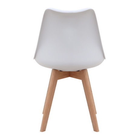 Καρέκλα Τραπεζαρίας Viva Megapap pp - pu Λευκό - Ξύλινο Φυσικό Πόδι 48,5x54x80εκ.