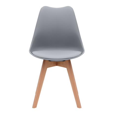 Καρέκλα Τραπεζαρίας Viva Megapap pp - pu Γκρι - Ξύλινο Φυσικό Πόδι 48,5x54x80εκ.