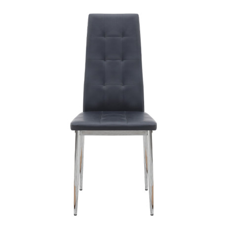 Καρέκλα Τραπεζαρίας Rosa Megapap Μαύρο pu - Μεταλλικό Πόδι Χρωμίου 41x48x98εκ.