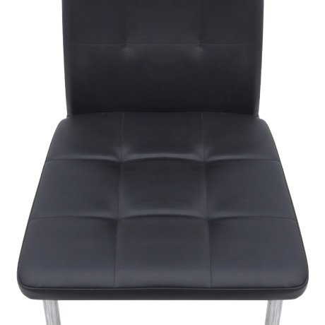 Καρέκλα Τραπεζαρίας Rosa Megapap Μαύρο pu - Μεταλλικό Πόδι Χρωμίου 41x48x98εκ.