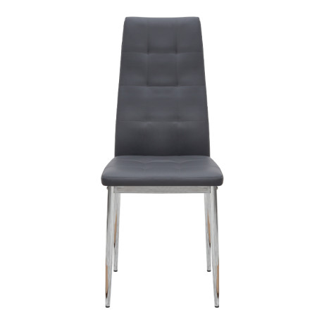 Καρέκλα Τραπεζαρίας Rosa Megapap Γκρι pu - Μεταλλικό Πόδι Χρωμίου 41x48x98εκ.