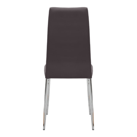 Καρέκλα Τραπεζαρίας Rosa Megapap Καφέ pu - Μεταλλικό Πόδι Χρωμίου 41x48x98εκ.