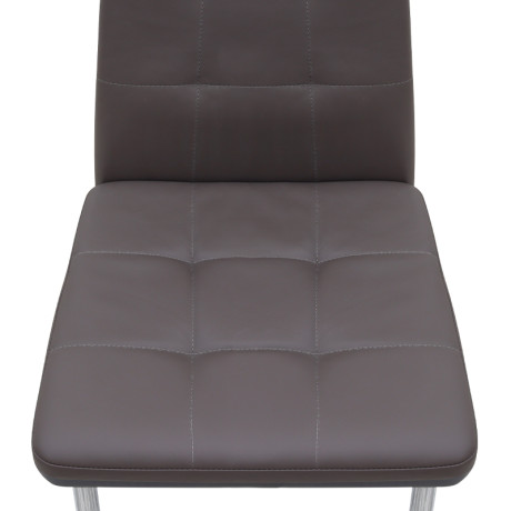 Καρέκλα Τραπεζαρίας Rosa Megapap Καφέ pu - Μεταλλικό Πόδι Χρωμίου 41x48x98εκ.