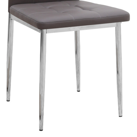 Καρέκλα Τραπεζαρίας Rosa Megapap Καφέ pu - Μεταλλικό Πόδι Χρωμίου 41x48x98εκ.