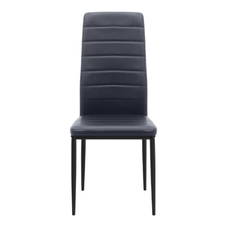 Καρέκλα Τραπεζαρίας Rosa Megapap Μαύρο pu - Μεταλλικό Μαύρο Πόδι 40x52x96εκ.