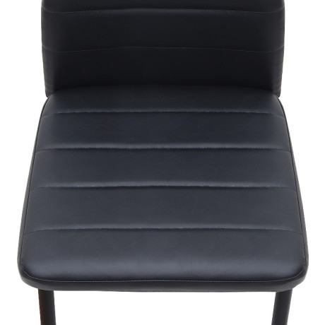 Καρέκλα Τραπεζαρίας Rosa Megapap Μαύρο pu - Μεταλλικό Μαύρο Πόδι 40x52x96εκ.