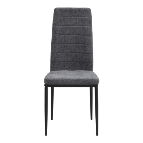 Καρέκλα Τραπεζαρίας Rosa Megapap Γκρι Ύφασμα - Μεταλλικό Μαύρο Πόδι 41x51x96εκ.