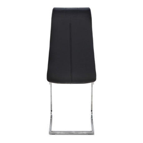 Καρέκλα Τραπεζαρίας Vela Megapap Μαύρο pu - Μεταλλική Βάση Χρωμίου 41x61x107εκ.