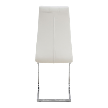 Καρέκλα Τραπεζαρίας Vela Megapap Λευκό pu - Μεταλλική Βάση Χρωμίου 41x61x107εκ.