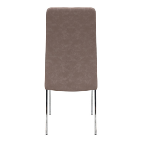 Καρέκλα Τραπεζαρίας Alma Megapap Μπεζ pu - Μεταλλικό Πόδι Χρωμίου 42x53x97εκ.