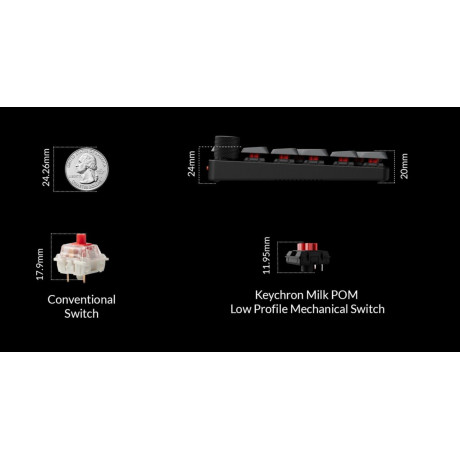 Keychron k0 max (K0m-h1) qmk Wireless Custom num pad Mechanical low Profile red Switch rgb hot-Swap
