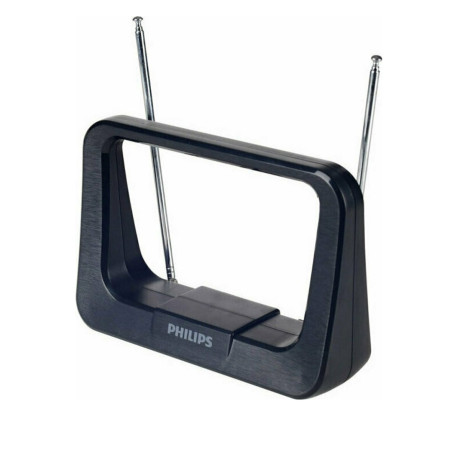 Philips Sdv1226.grs Κεραία Τηλεόρασης Hdtv.4k.uhf.vhf.fm Εσωτερικού Χώρου με Ενισχυτή 28 db και Φίλτρο gsm  - 17 x 12 cm