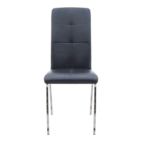 Καρέκλα Τραπεζαρίας Alma Megapap Μαύρο pu - Μεταλλικό Πόδι Χρωμίου 42x53x97εκ.